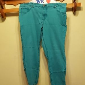 Stretchy teal jeans